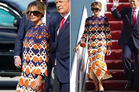 melania orange gucci dress|melania trump in orange dress.